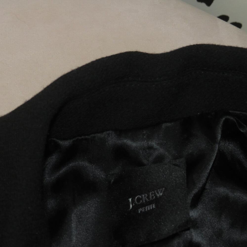 J. Crew Black Classic Longline Tailored Peacoat - Picture 7 of 8